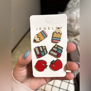 TEACHER EARRINGS, new, never worn